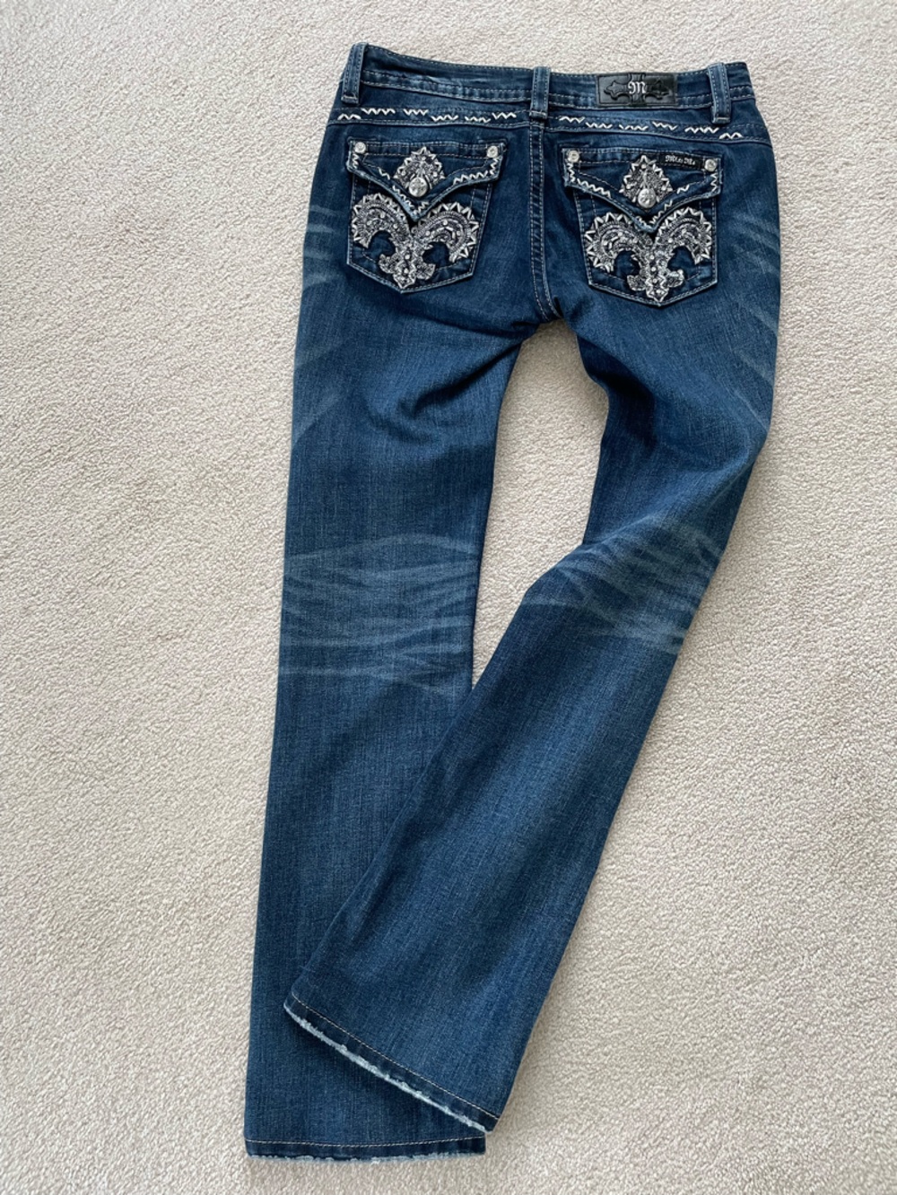 Miss Me Dark Blue Embellished Bootcut Jeans - Picture 3 of 7
